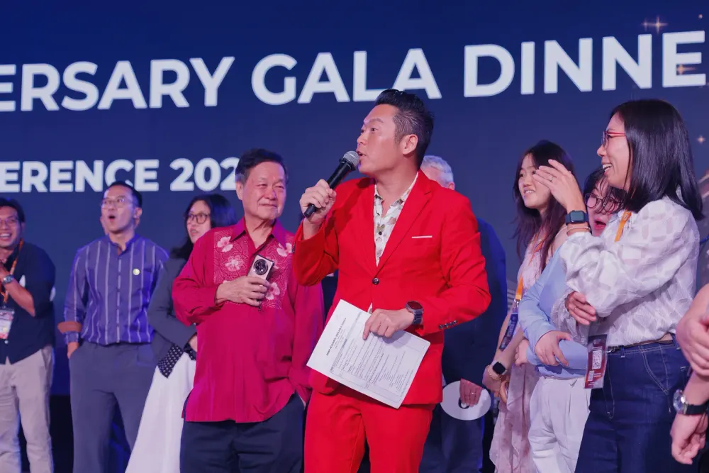 Guests on stage during the SAS 50th Anniversary Gala Dinner