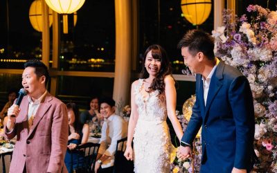 A wedding reception in progress